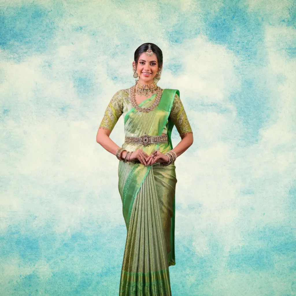 Students practicing saree pleating